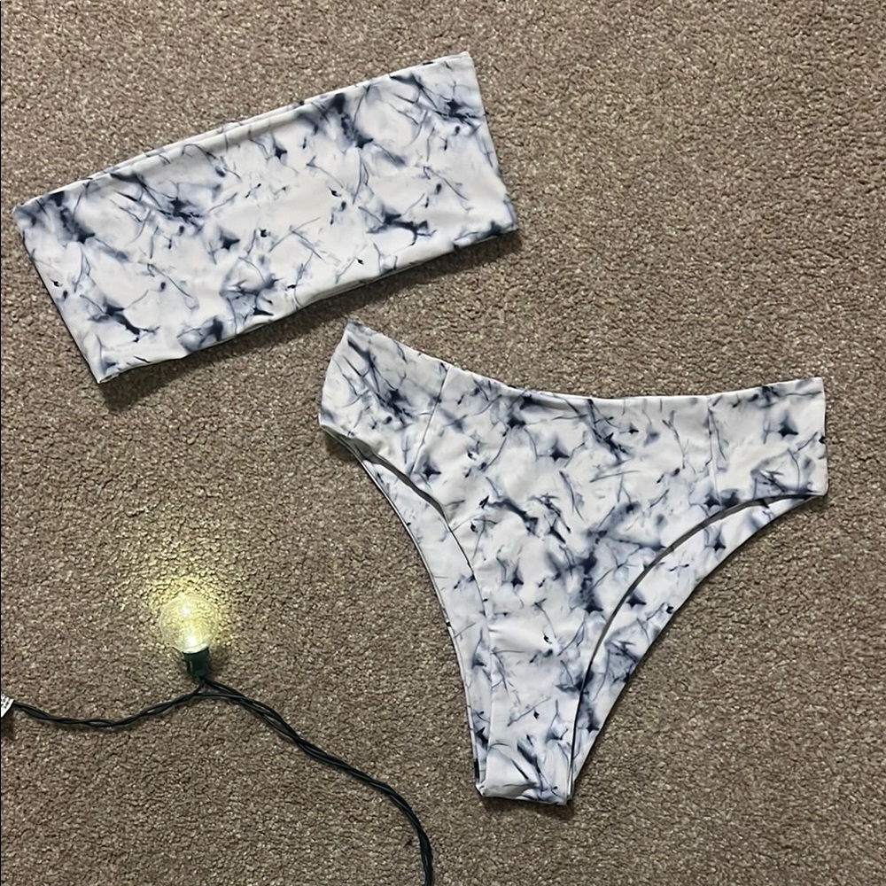 Marble Bandeau Bikini Set